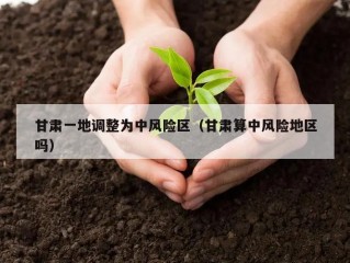 甘肃一地调整为中风险区（甘肃算中风险地区吗）