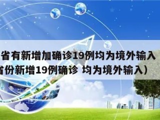 31省有新增加确诊19例均为境外输入（31省份新增19例确诊 均为境外输入）