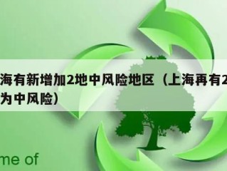 上海有新增加2地中风险地区（上海再有2地升为中风险）